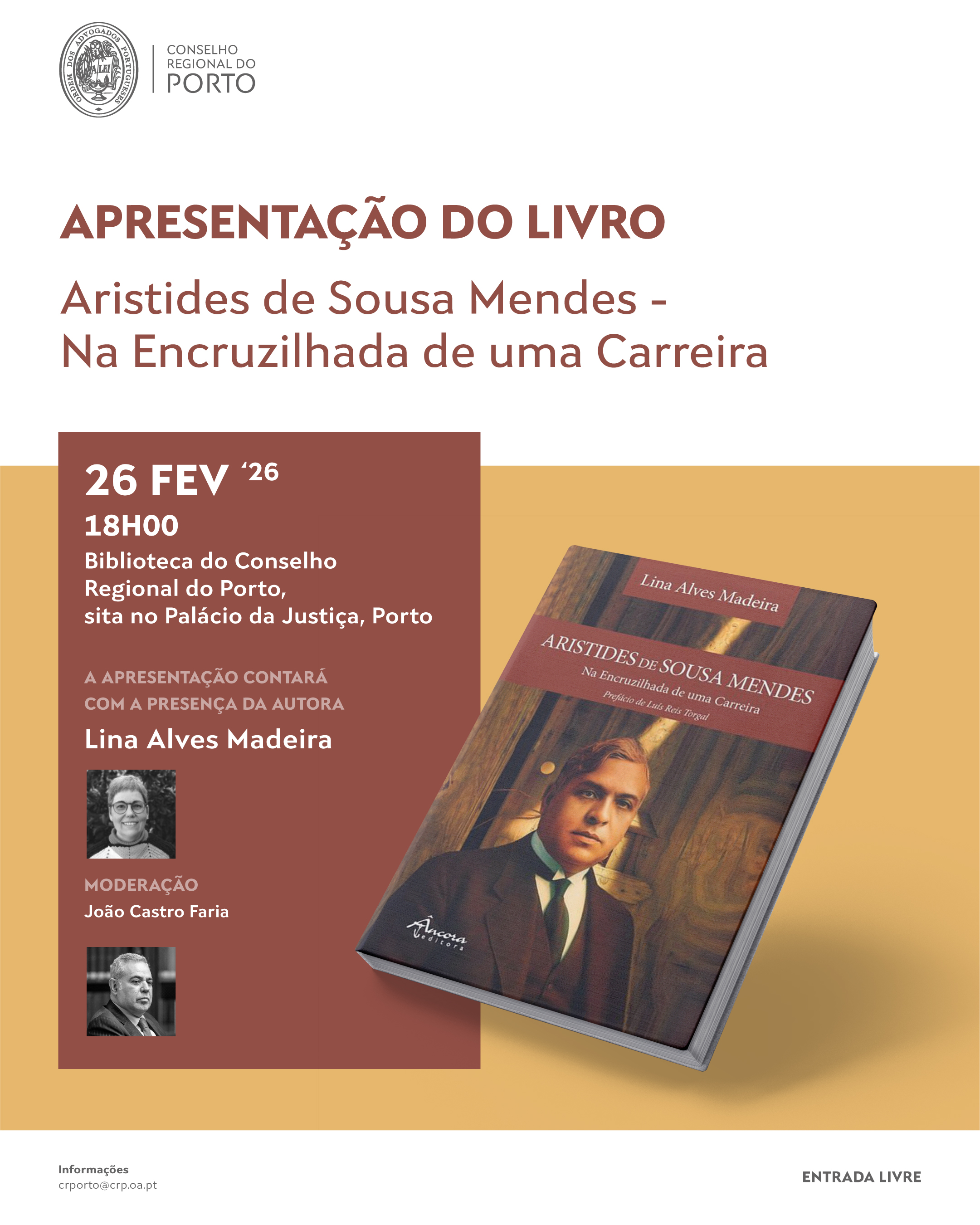 Apresentação do livro: 'Aristides de Sousa Mendes – Na Encruzilhada de uma Carreira'